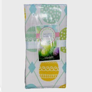 Colordrift Easter Egg Polka Dots Cloth Napkins Set 4 Pastels NWT
